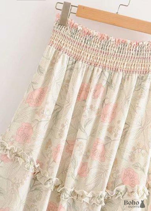 Boho Skirts in White Smoke For Women
